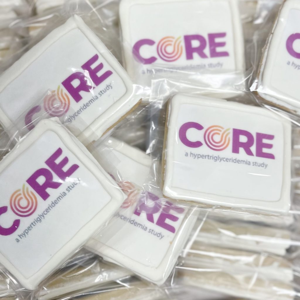 Individually wrapped cookies printed with an edible-image company logo
